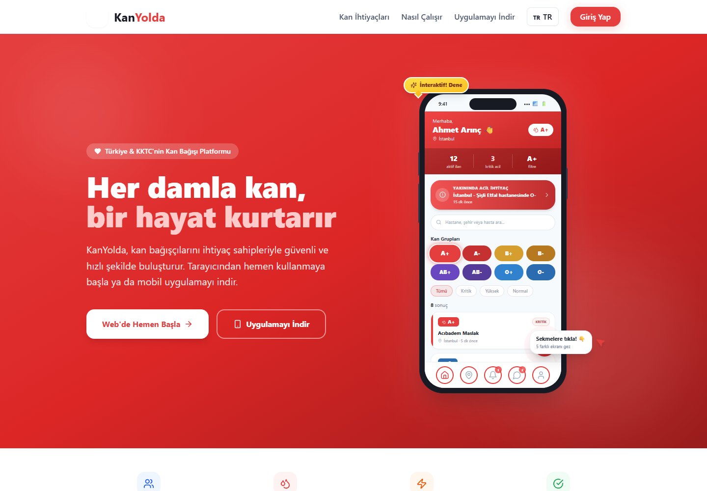 KanYolda ürün ekranı